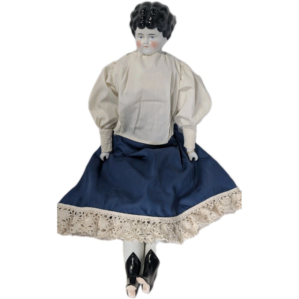 Hertwig Germany Antique China Head Porcelain Doll Pet Name Edith 23" Large Firm